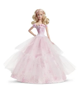 Barbie 2016 deseos de cumpleaños para un cumpleaños especial ~ coleccionista de Barbie ~ etiqueta rosa - Imagen 1 de 5