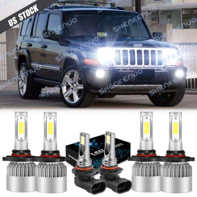Combo de 6 faros antiniebla altos/bajos LED para Jeep Commander 2006-2010 Foto 1 de 4