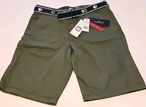 Ditch Plains Men's Olive Stretch Chino Shorts NWT Size 30 Belted Pockets Casual - Picture 1 of 17