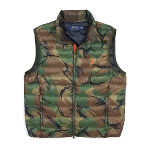 Polo Ralph Lauren Camo Gilet Large Mens Packable Down Bodywarmer Puffer Vest - Picture 1 of 17