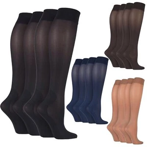 IOMI - 4 Pairs Knee High Footnurse Graduated Compression 40 Denier Socks - Picture 1 of 13