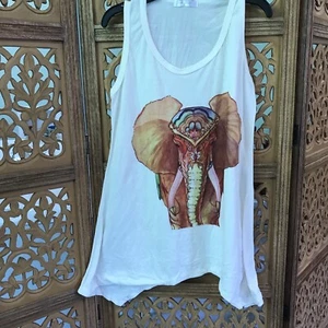 Vintage Style von Judy mit Grafik Elefant T Tank Größe Medium Cover Up - Bild 1 von 4