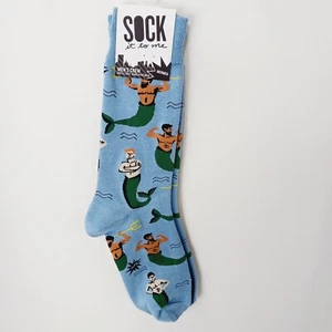 Sock It To Me Crew Men Women Mermaid Merman Mermen Blue Ocean Muscles NWT NEW - Picture 1 of 11