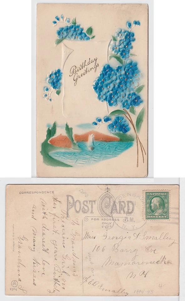 TurtlesTradingPost- Goldens Bridge, NY 1912 - Hand Cancel on Birthday Card - Image 1 of 1