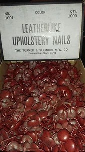 50 NOS Antique Steel Leather-Like Nails Tacks Tomahawk Handle Upholstery Saddles - Picture 1 of 2