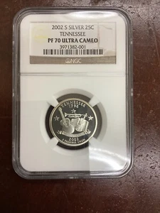 2002 S Silver 25C Tennessee PF70 Ultra Cameo NGC - Picture 1 of 3