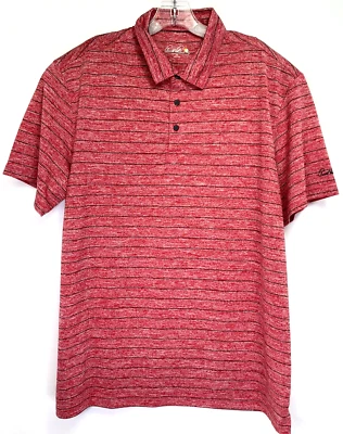 Arnold Palmer 男式 2XL 红色条纹高尔夫 Polo 衫 (Y8) 全新无标签 — 第 1/4 张图片