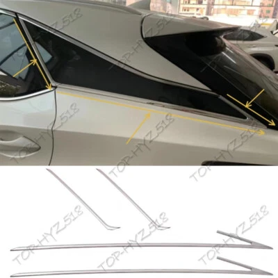 Tira de embellecimiento de cubierta de umbral de ventana trasera de coche de acero plateado para Lexus RX 2016-2022 Foto 1 de 4