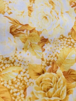 Yellow Roses Tone on Tone Conventry Hoffman International Fabrics 2Y x 44"Width - Image 1 of 3