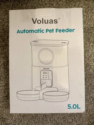 Voluas Alimentador Automático para Mascotas para 2 Gatos y Perros Dispensador de Alimentos Secos 5.0L Negro Foto 1 de 4