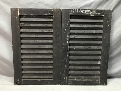 De Colección Pequeño Par de Persianas Antigua Casa 12x20 Ventana Madera Persianas Antiguo 1008-25B Foto 1 de 4