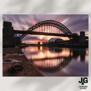 Tyne Bridge Picture Wall Art | Newcastle Millennium Print | Poster Unframed  - Picture 1 of 3