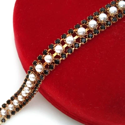 Pulsera Rossi Bijoux vintage, perlas de imitación y diamantes de imitación, alta costura francesa Foto 1 de 4