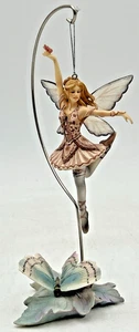 DRAGONSITE BUTTERFLY BASE W/ MAUVE BALLERINA FAIRY ORNAMENT FIGURE 10" TALL - Picture 1 of 17