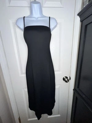Max Mara Pianoforte I 44 Navy Ribbed Rayon Tube Slip Midi Dress 90s Y2K US 10 - Image 1 of 4