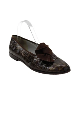 Mocasines sin cordones Joan & David para mujer de cuero en relieve marrón talla 9B Foto 1 de 4