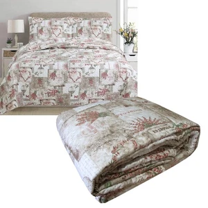 Provence 3 Pce Lightly Quilted Polyester Cotton Coverlet Set Queen/King - Picture 1 of 2