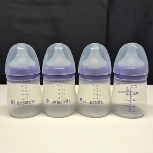Lote de 4 biberones de alimentación de leche materna Lansinoh de 5 oz con pezón NaturalWave - Imagen 1 de 4
