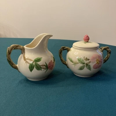 1940's and 1960's  Franciscan Desert Rose Sugar Bowl and Creamer ~ Excellent - Image 1 of 4