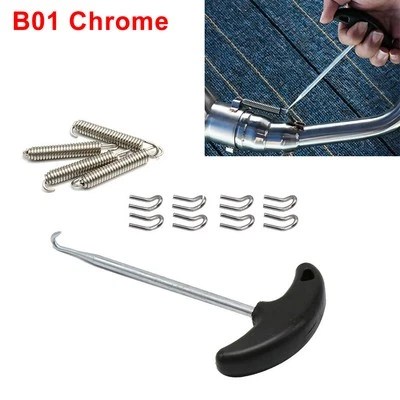 Exhaust Pipe Muffler Mounting Springs Hooks Set Link Stainless Steel Chrome po - Image 1 of 4