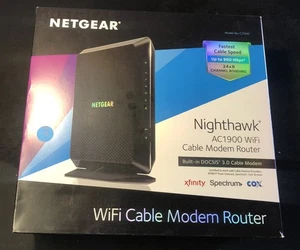 NETGEAR Nighthawk AC1900 WIFI 3.0 Cable Modem Router C7000-100NAS - Picture 1 of 7