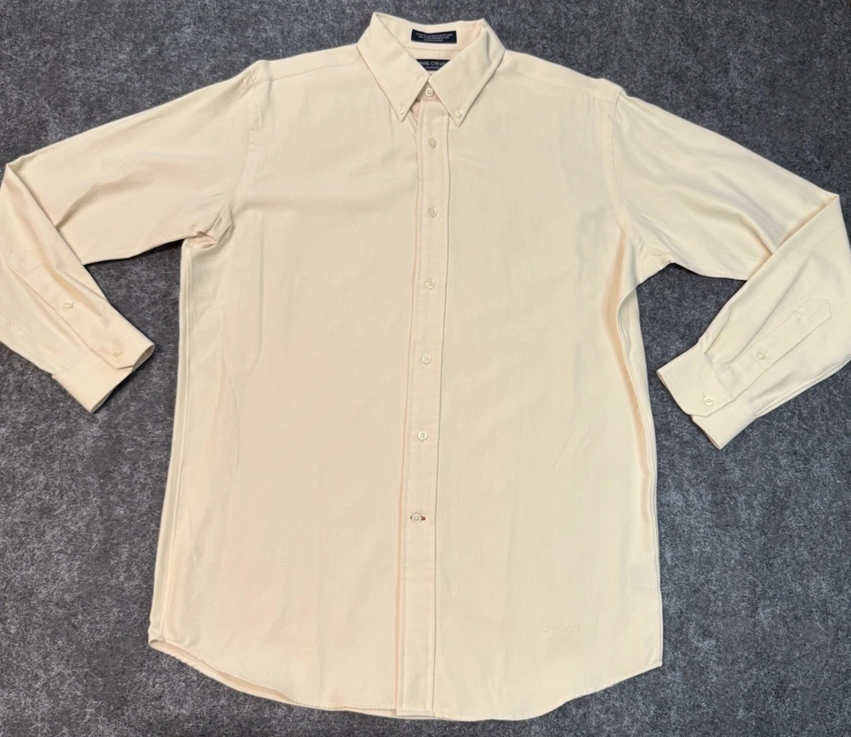 Daniel Cremieux Classics Shirt Men's M Cream Button Long Sleeve VTG Silk Blend - Image 1 of 4