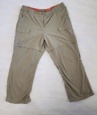 LL Bean Caqui Convertible Cremallera Senderismo Pantalones Mujer 12P Nylon Ligero Foto 1 de 4