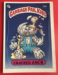 1985 Topps Garbage Pail Kids Serie 2 #58a Cracked Jack glänzende Rückseite EX - Bild 1 von 2