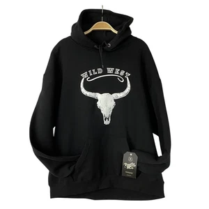 Sudadera con Capucha Pacific & Co Wild West Para Hombres XL Negra Bull Skull Gráfico Nueva con Etiquetas - Imagen 1 de 12