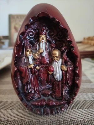 Gods the Sanxing Three Stars Fu Lu Shou Vintage Chinese Figurines 4-inch - Image 1 of 4