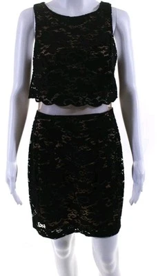 Bailey 44  Back Zip Sleeveless Lace Overlay Mesh Trim Dress Black Sz 6 NWT $325 - Image 1 of 4