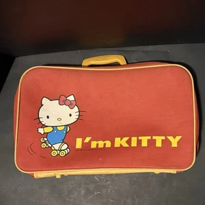 VTG Hello Kitty “I’m Kitty” Red Suitcase 1976 Sanrio Luggage Cat - Picture 1 of 21