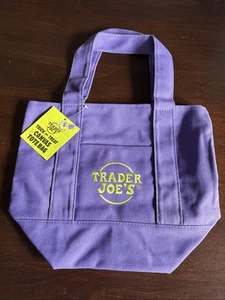 NEW TRADER JOE'S HALLOWEEN MINI CANVAS TOTE BAG - Purple - READY TO SHIP! - Picture 1 of 3