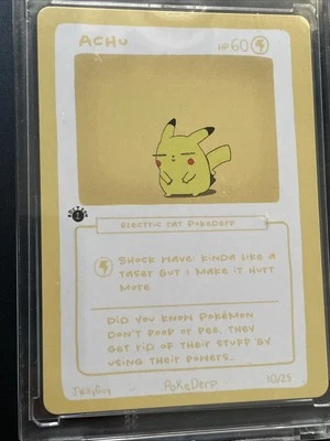 Achu PokeDerp 10/25 1st Edition Electric Rat Wrenny Pika Card - Image 1 of 4