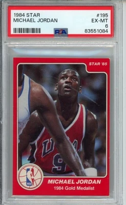 Star Basketball #195 1984 Michael Jordan novato RC HOF Bulls PSA 6 superficie como nueva Foto 1 de 2