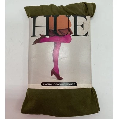 Medias opacas de lycra vintage talla única verde oliva Foto 1 de 4