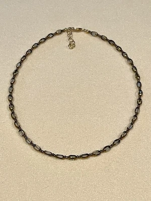 Nuevo Elegante Collar Gargantilla Ovalado Transparente y Dorado Cristal Cuentas Foto 1 de 4