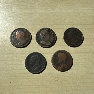 5 X Monete Miste Farthing 1/4d Rame ASTA SENZA RISERVA #12 - Foto 1 di 11