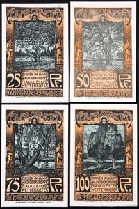 CELLE 1922 "Bog Sketches" Complete Tree Series German Notgeld - Picture 1 of 2