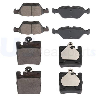 Compatível com 2000-2003 Mercedes-Benz CLK320 CLK430 pastilhas de freio dianteiras + traseiras de cerâmica 8 peças - Imagem 1 de 4