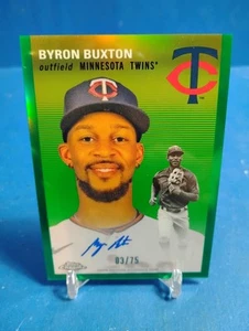 2023 Topps Chrome Platinum Byron Buxton Green Prism Refractor Auto /75 - Picture 1 of 3