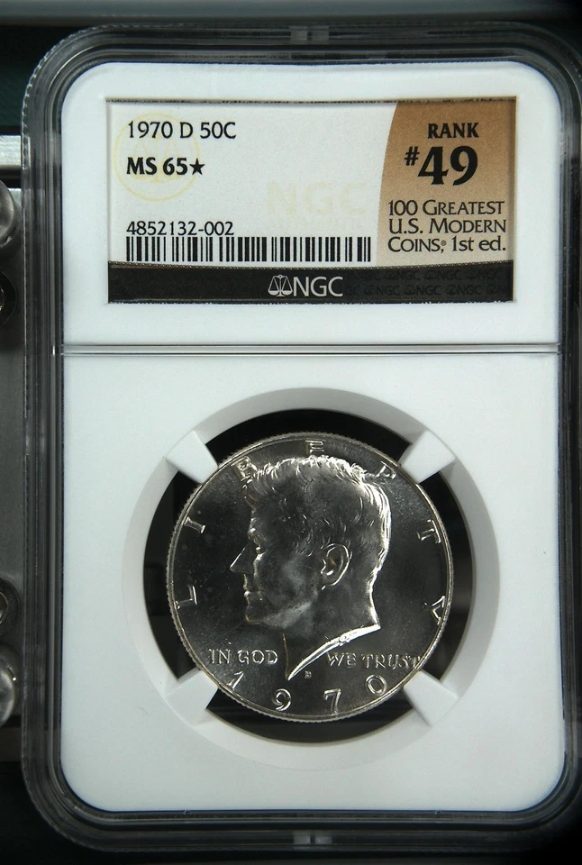 1970 D Kennedy Half NGC MS65 STAR 100 Greatest US Modern Coins - Image 1 of 2