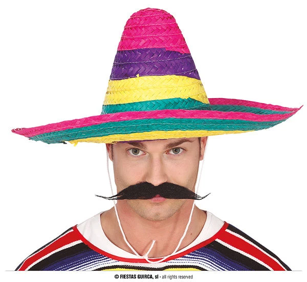 Guirca 13612 - Sombrero Messicano colorato in paglia Taglia unica (d3c)