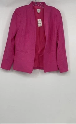 J.Crew Womens Pink Linen Back Slit Long Sleeve Open Front Formal Blazer Size 2 - Image 1 of 4