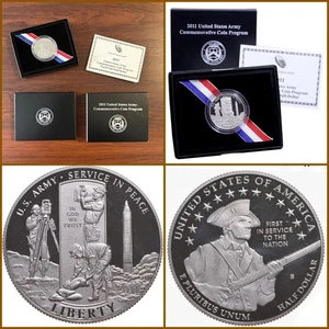 2011 S US Army Proof Commemorative Nickel -Copper Clad Half Dollar OGP & COA - Picture 1 of 17