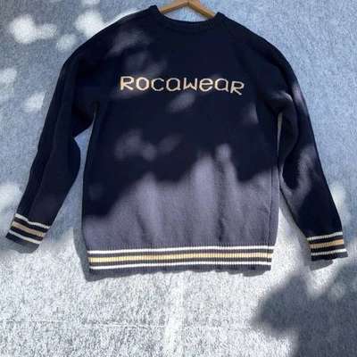 VTG Rocawear Sweater Mens Navy XXL Blue Lambs Wool RW Spellout Soft Y2K 90’s - Image 1 of 4