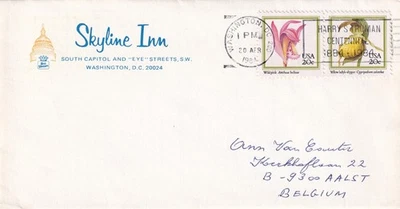 US Skyline Inn Washington DC 1984 to Aalst Belgium Flowers cover SA65 - Image 1 of 2