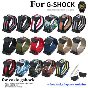 Camouflage Woven Nylon Strap for G-SHOCK GD120 G-5600 GA-110 100 120 Watch Band