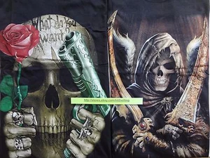 Camiseta Reaper Calaveras Malvadas Moda Gráfica Negra Hombres Niño Niña Camiseta ¡Vendedor de EE. UU.! - Imagen 1 de 7