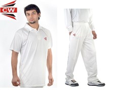 Cricket Trouser White With Short Sleeves Top Shirt Uniform Dryfit Dress For Men